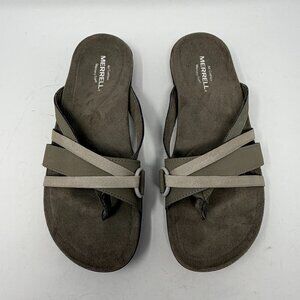 Merrell women's Brindle thong sandals 8 grey two-tone
